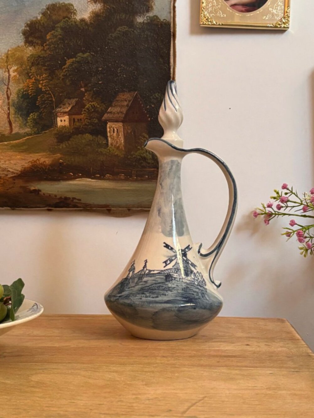 French Pitcher / Decorative Liquor Bottle, Ceramic, Labbé François